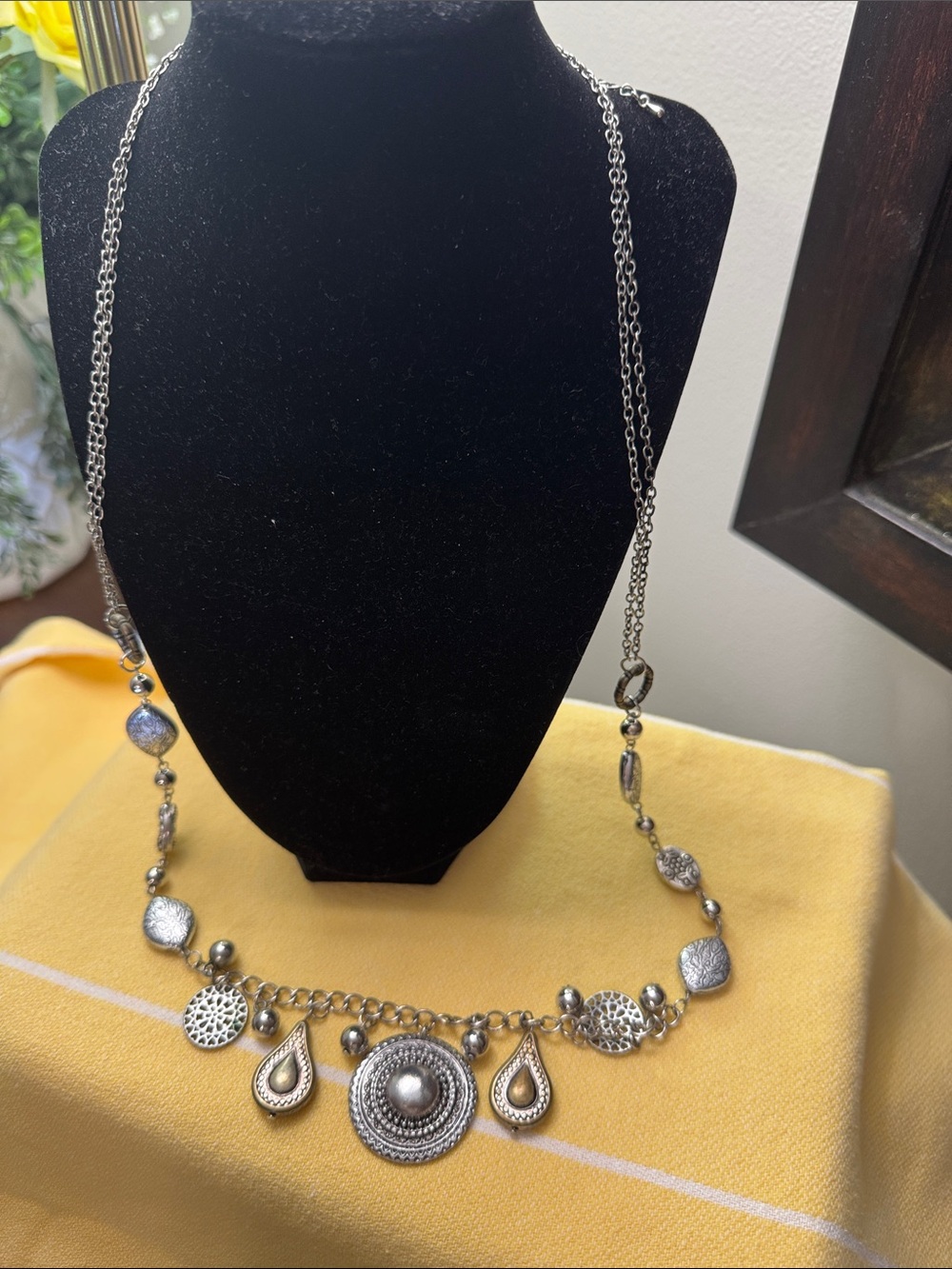 Silver-Tone Boho Pendant Necklace - Women Jewelry